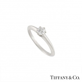 Tiffany & Co Round Brilliant Cut Diamond Ring in Platinum 0.27ct F/VS2